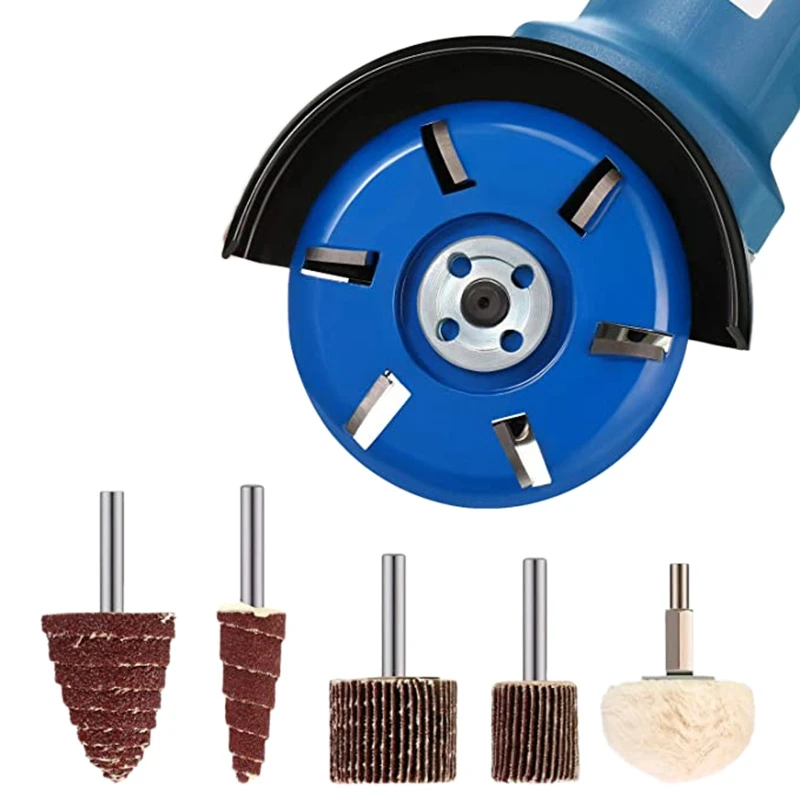 

Six Teeth Power Wood Carving Disc Tool Arc Teeth Milling Cutter , Polishing Wheel Abrasive Flap Wheel Sander For Grinding And Po