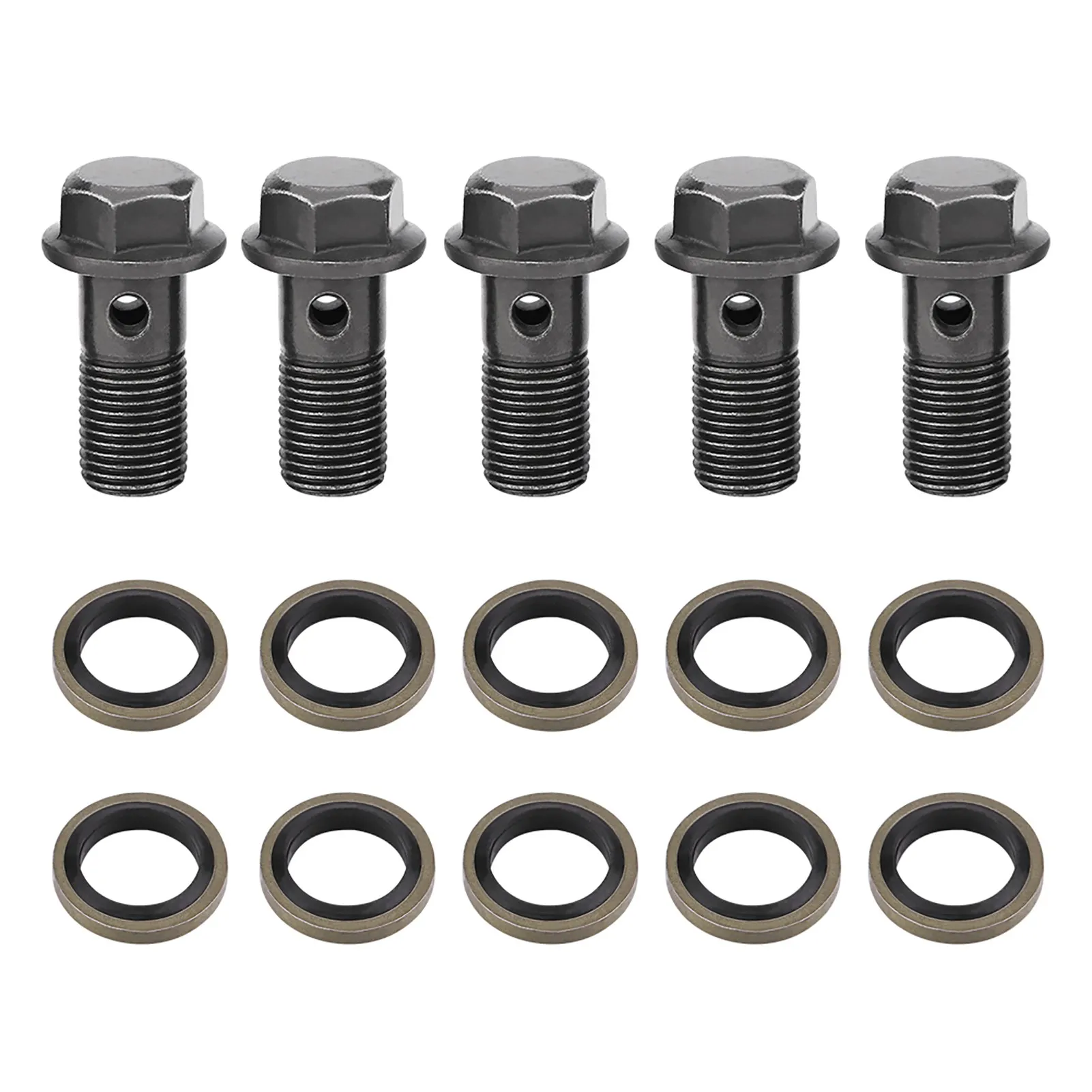 5 szt. M10 x 1.25/M10 x1.0mmmotorcycle ATV terenowy skuter ze stali nierdzewnej zacisk śruba Banjo hamulca Cylinder główny uniwersalny