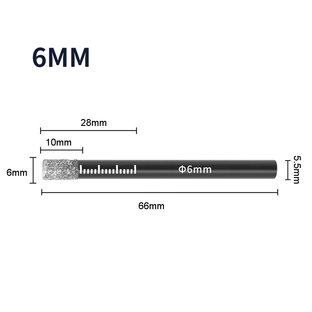 Diamond Dry Drill Bit 5-16mm Round Handle Dry Brazed Drill Bit Hole Saw For Marble Ceramic Power Tool Accessories