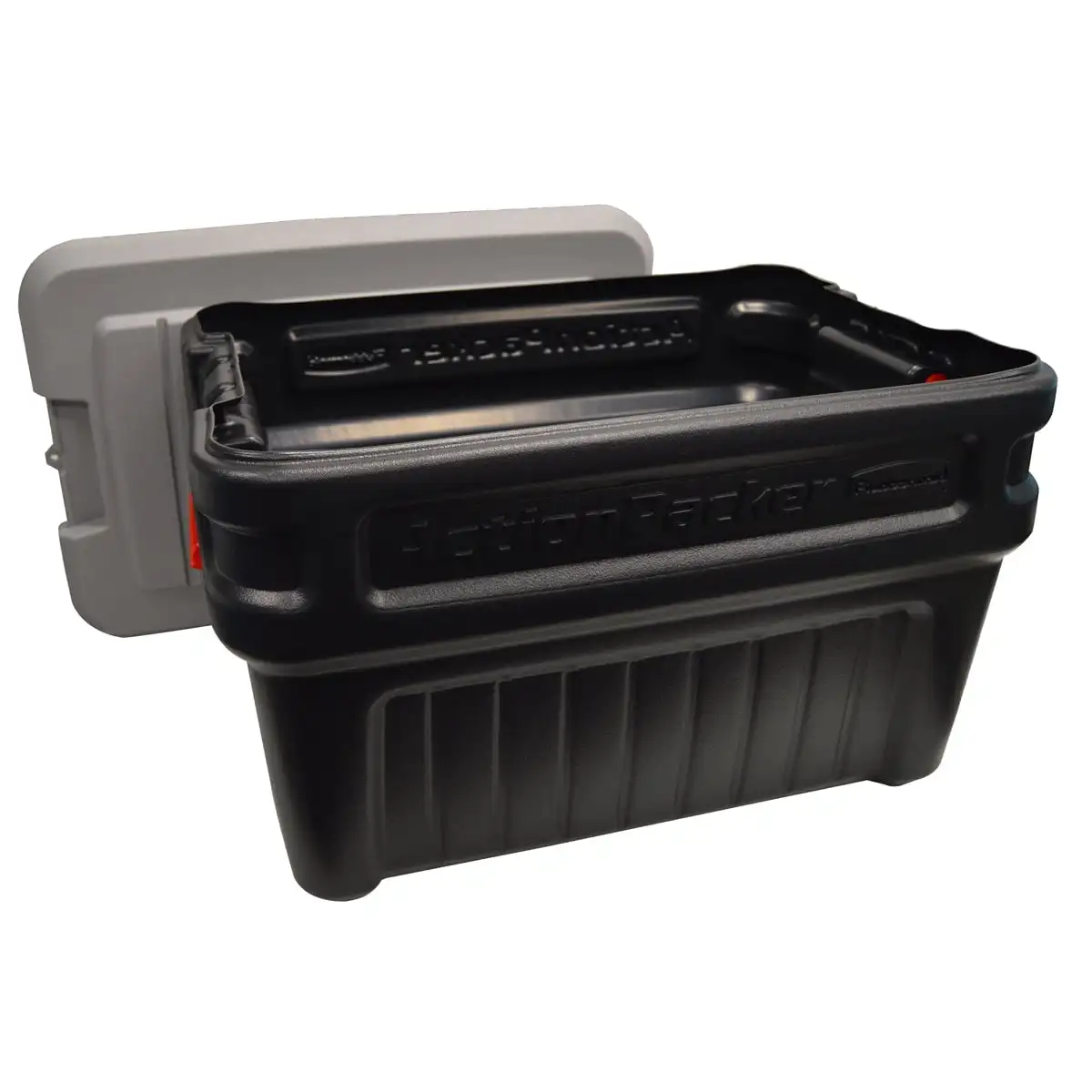 Rubbermaid 24 Gallon ActionPacker Storage Bin, Heavy Duty, Lockable, Black, Included Lid