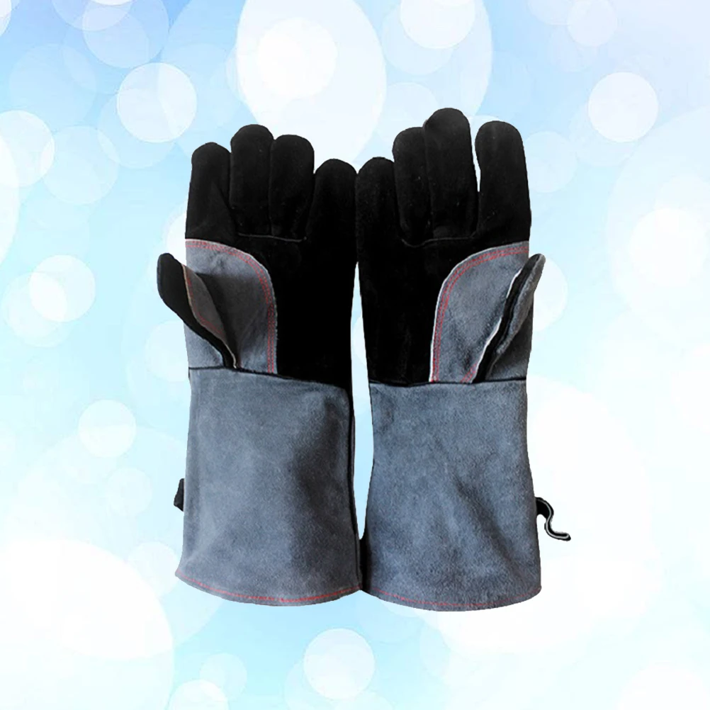 

Cowhide Gloves Oven Baking Grill Fireplace BBQ High Temperature Resistance Resistant
