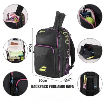 Mochila de tenis Babolat Original PURE STRIKE PURE AERO RAFA, mochila profesional para raquetas de bádminton y tenis para 2-3 raquetas