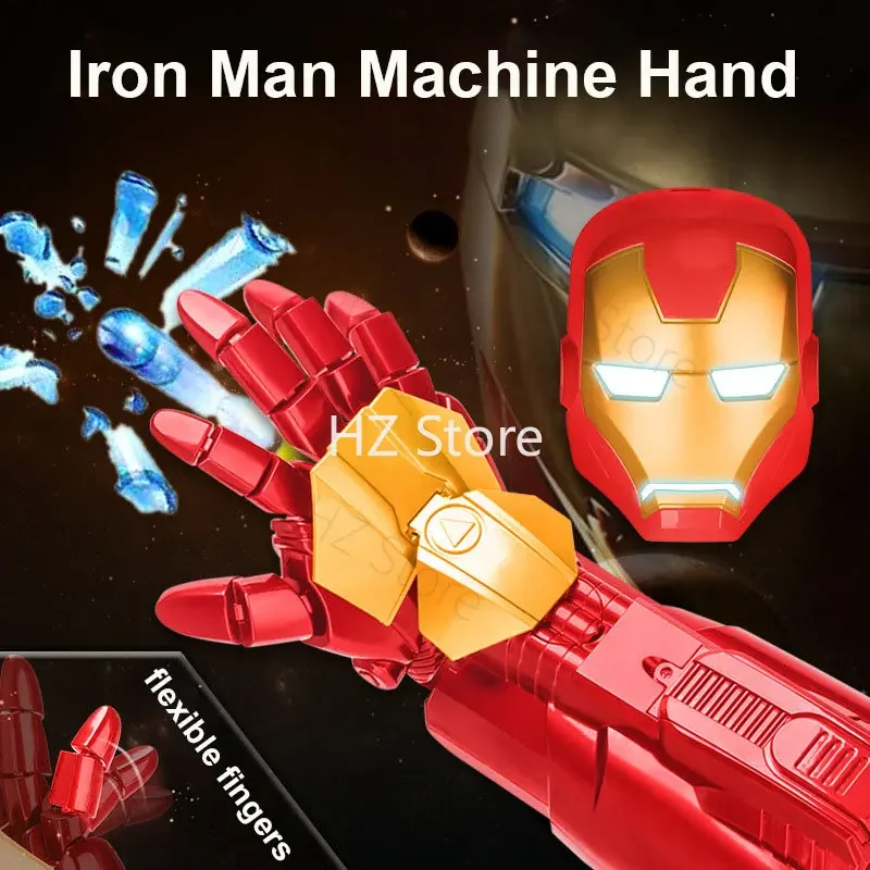 Marvel Electronic Iron Man Launcher with Mask Captain America Shield Water Balls Gun Cosplay Toys for Kids Boys Birthday Gift