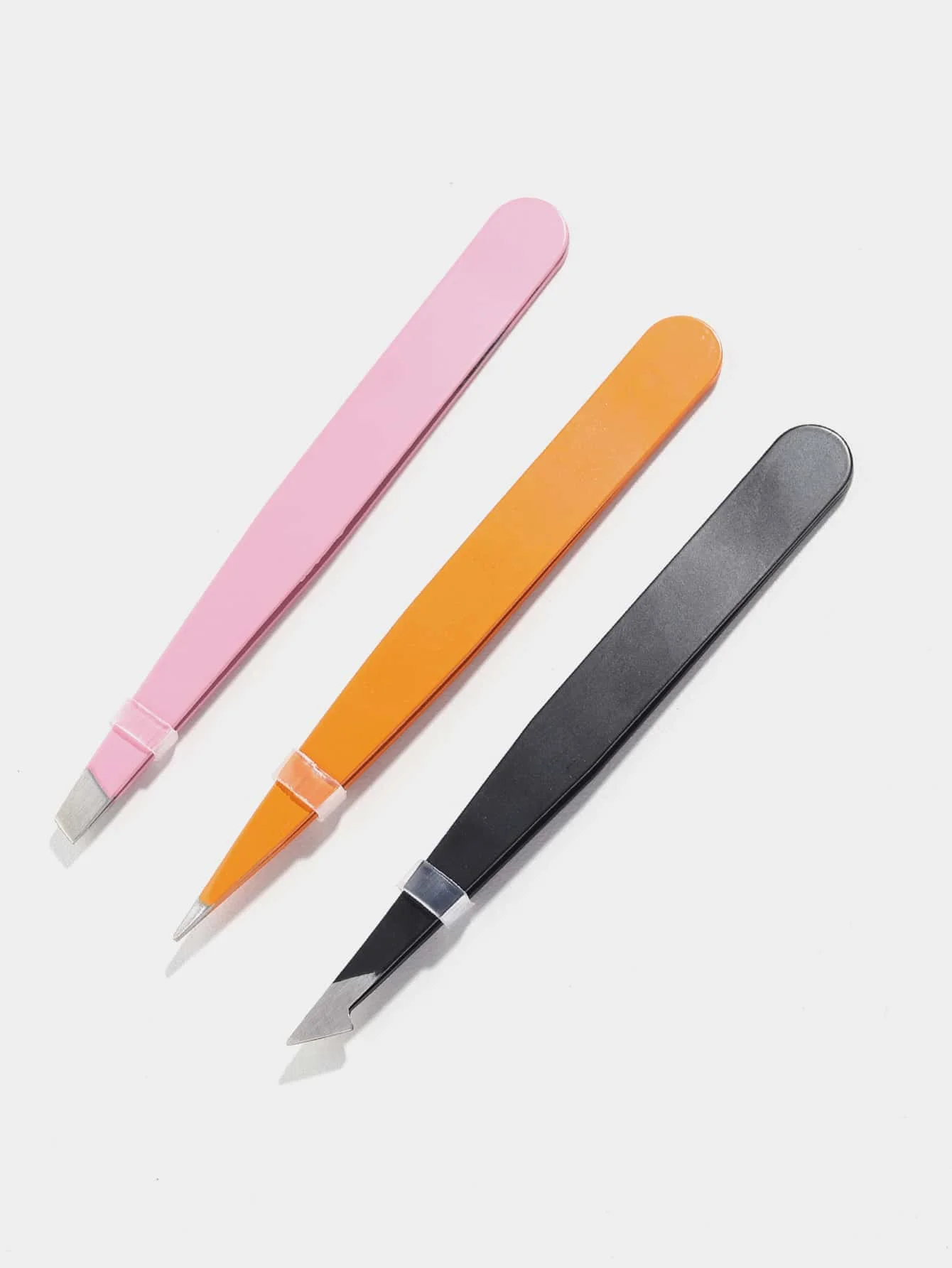 3Pcs Stainless Steel Eyebrow Tweezers Set Colorful Slant Point Tip Eyebrow Clips Precision Facial Hair Remover Tweezer