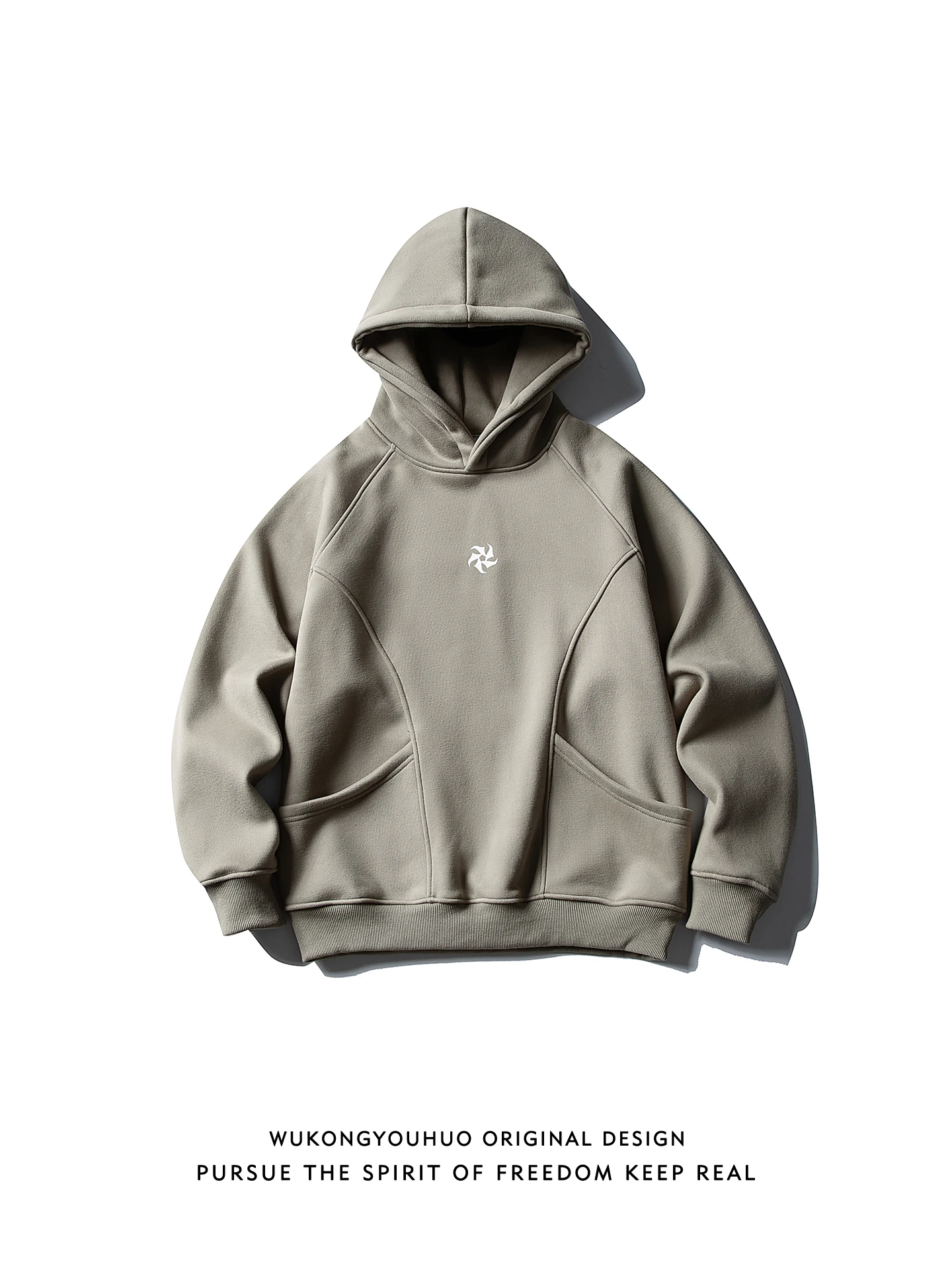 

Американский модный бренд Monkey Has Goods: осенняя свободная толстовка унисекс с деконструированным дизайном и элементами пэчворка, плотная ткань, верхняя одежда для пар