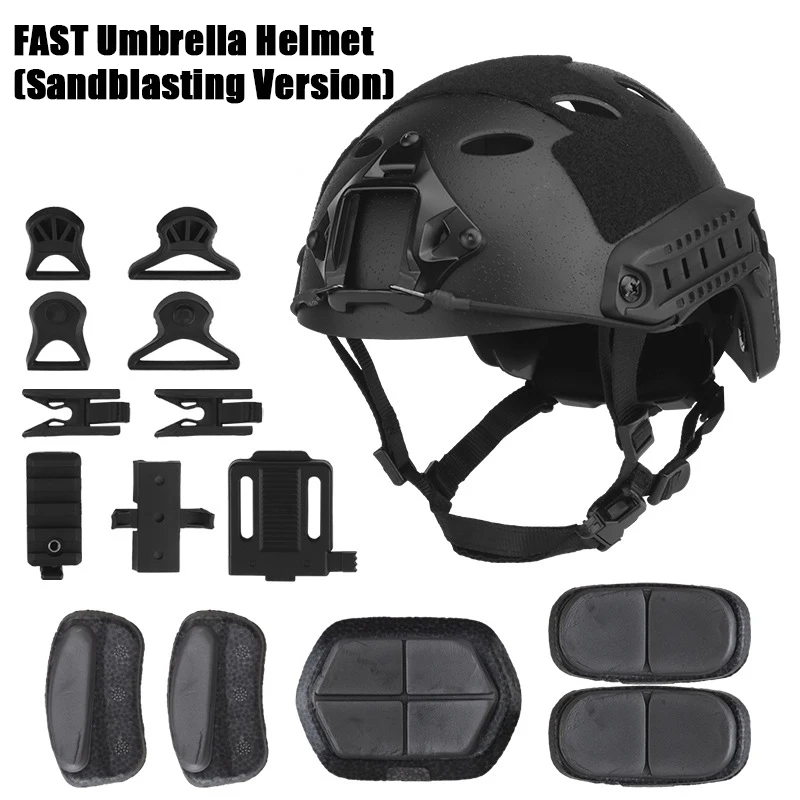 Airsoft Helmet Set for Tactical Hunting and Shooting Clubs with Goggles and Helmet Flashlight