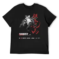 GANTZ, ン, ANIME RED, NEGRO Y BLANCO Camiseta camisetas anime camiseta Blusa camisetas gráficas camisetas grandes y altas para hombres