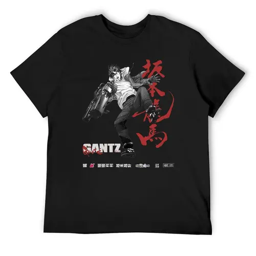 Imagen 1 del producto GANTZ, ン, ANIME RED, NEGRO Y BLANCO Camiseta camisetas anime camiseta Blusa camisetas gráficas camisetas grandes y altas para hombres