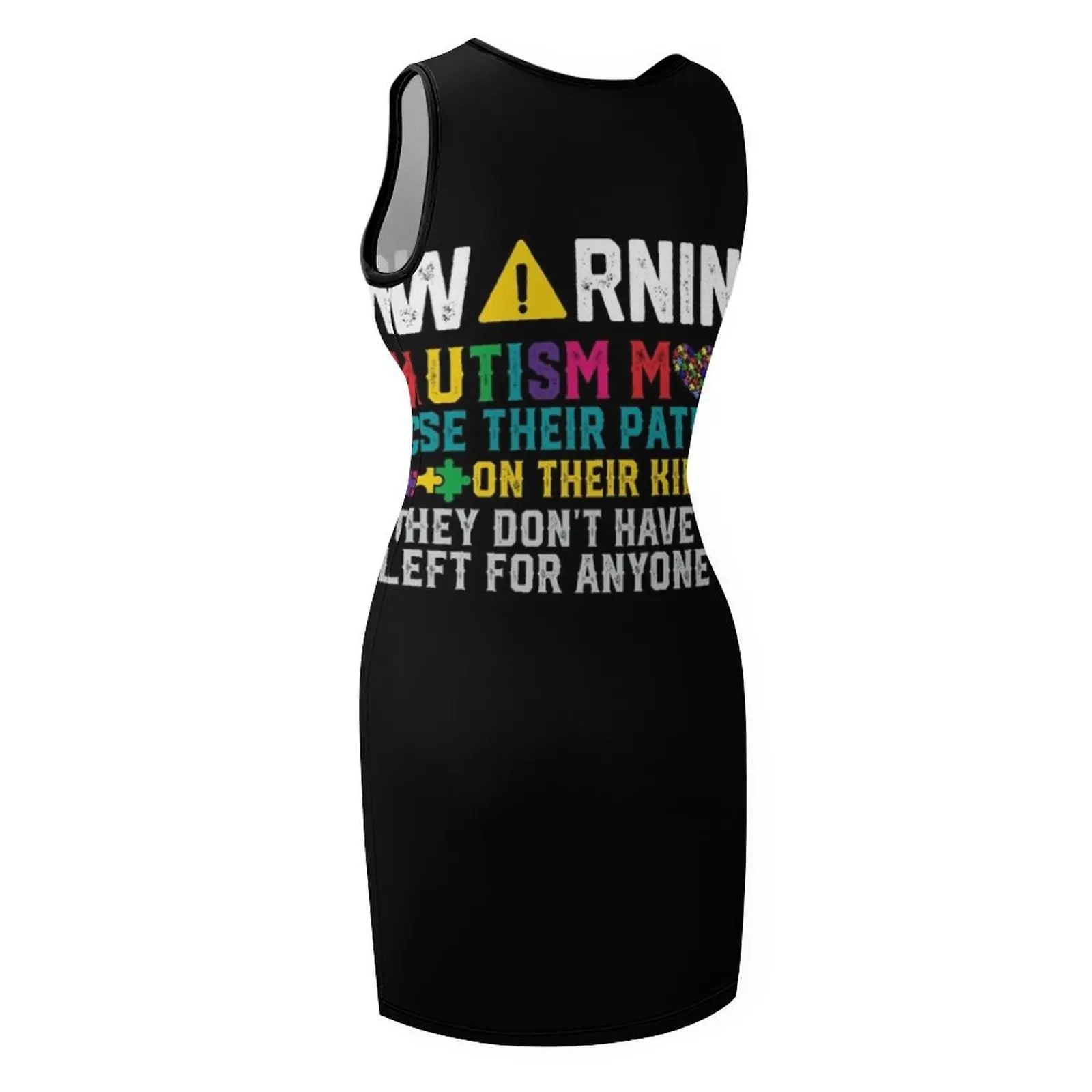 مضحك التوحد أمي تي شيرت المرأة التوحد يوم الوعي بلا أكمام فستان الشمس فساتين الصيف النساء للمناسبات الرسمية