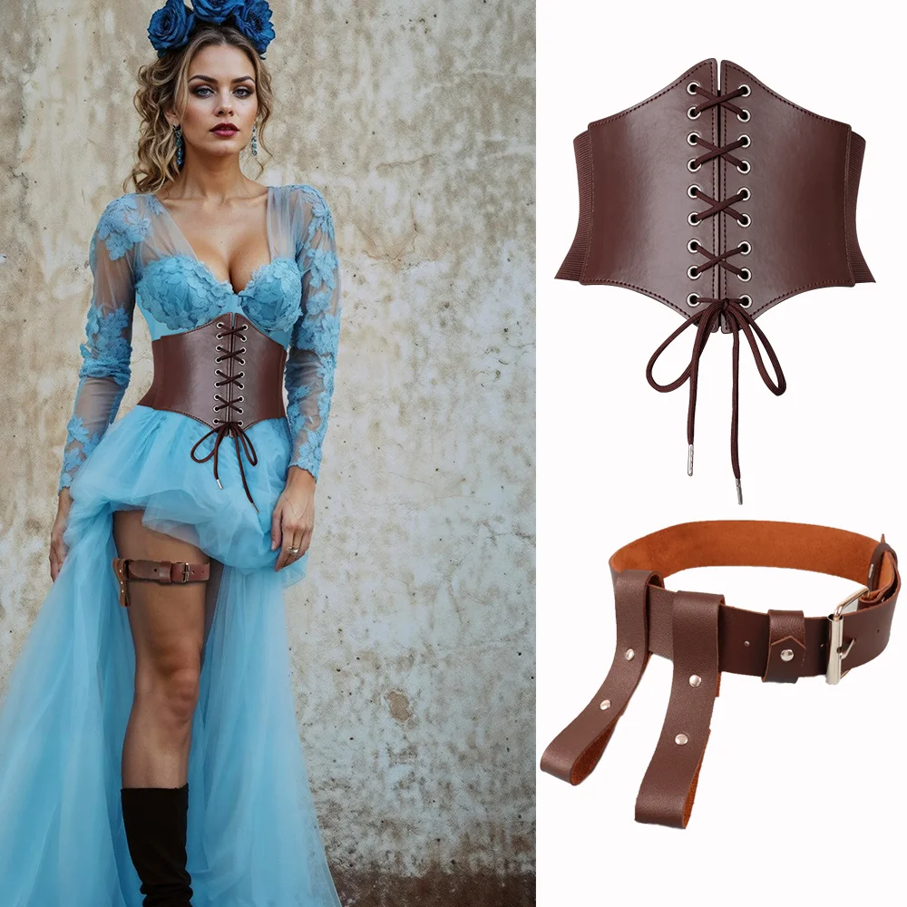 

Пояс для чулок женский кожаный, ремень с подвязками из коричневой кожи, уникальный аксессуар для свадеб, танцев, представлений