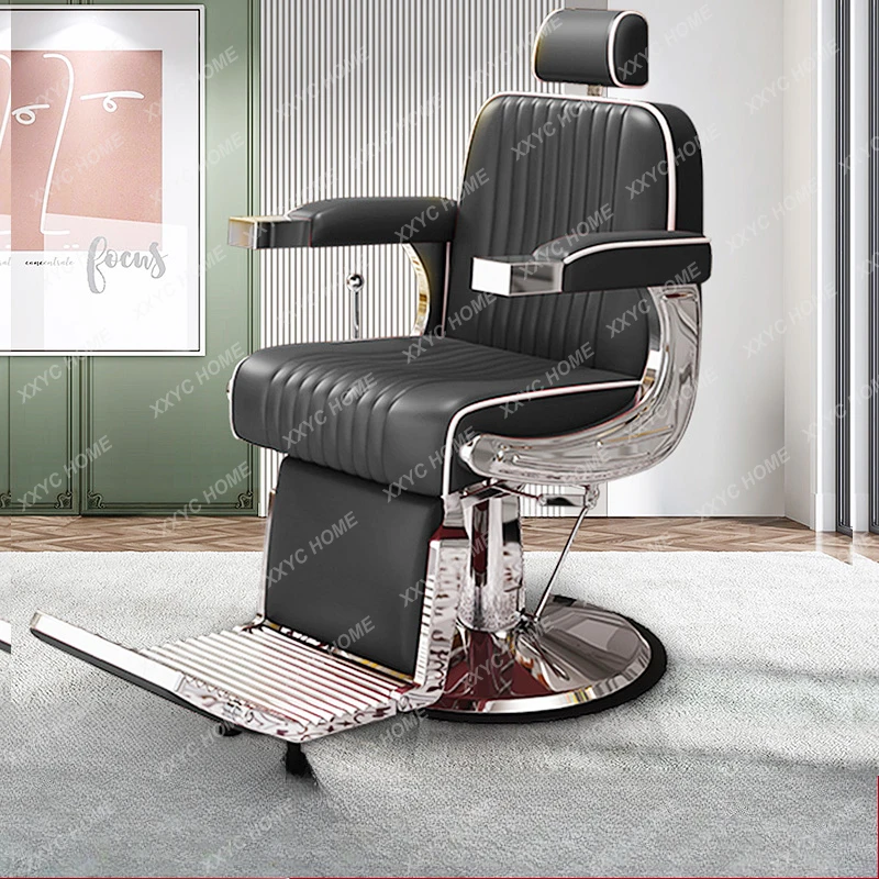 Hair salon hair salon special perm, dyeing and cutting hair chair men's retro oil head chair can lie down, shave and shave seat