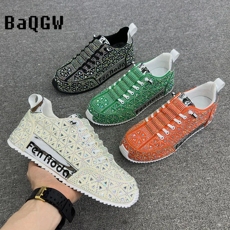 Luxury Sparkly Sneakers for Men Designer Cover Bottom Casual Bling Board Shoe Fashion Upper Increased Internal Platform Shoes