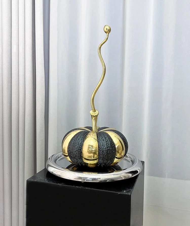 

Modern minimalist pumpkin copper handicraft ornament high-level sense abstract