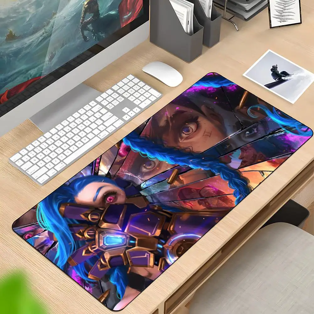 

Коврик для мыши League of Legends Jinx, резиновый противоскользящий коврик для клавиатуры, 40x90 см, коврик для мыши, игровые аксессуары, XXL, офисный компьютерный коврик