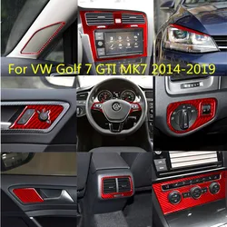 Car Interior Decoration Protection Carbon Fiber Red Sticker For Volkswagen VW Golf 7 GTI MK7 2014-2019 Styling Accessories