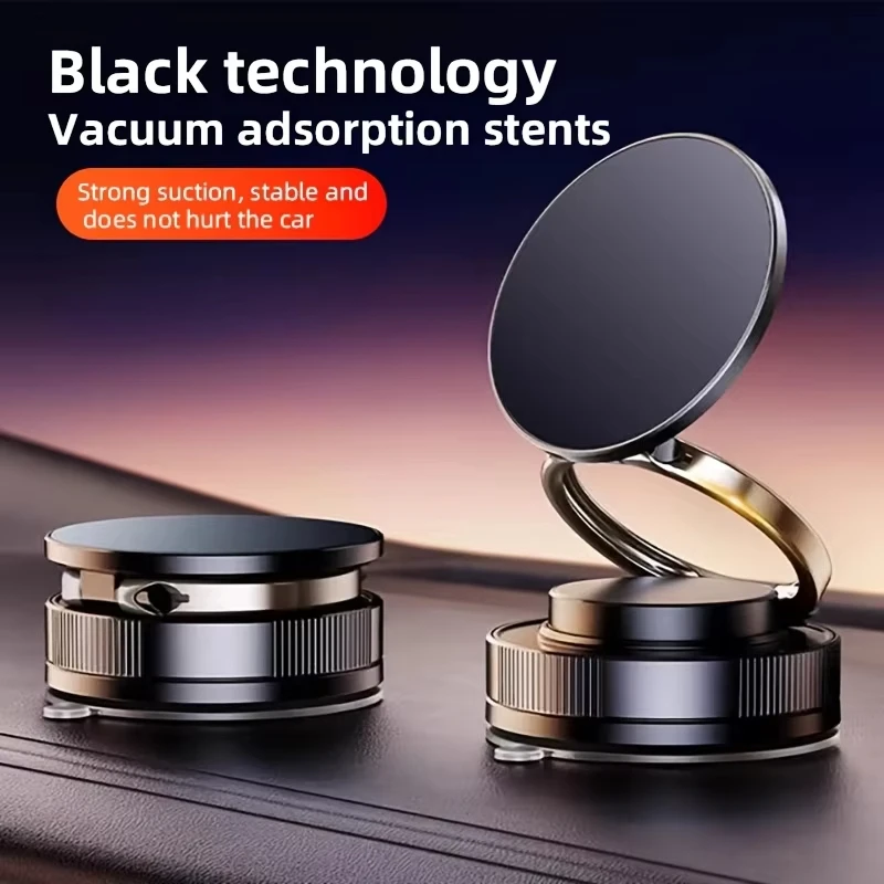 

Newest 360 Degree Rotating Magnetic Mobile Phone Holder Vacuum Suction Cup Strong Magnetic Adsorption Car Phone Stand