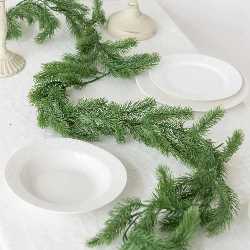 72 Mesh-Kiefernnadeln, künstliche Pflanzen, Weihnachtsbaumdekoration, Grasranken, Spieße, für Garten, Zuhause, Hochzeit, Fotografie-Requisiten – Detail 16