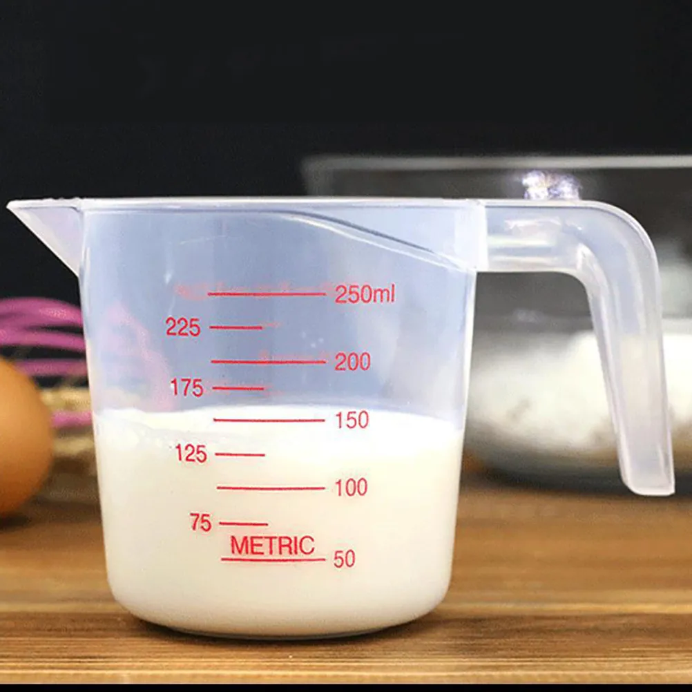 3Pcs Plastic Measuring Cup Set Volumetric Liquid Container with Clear Scale Lines for Household Laboratory Use Baking Cooking