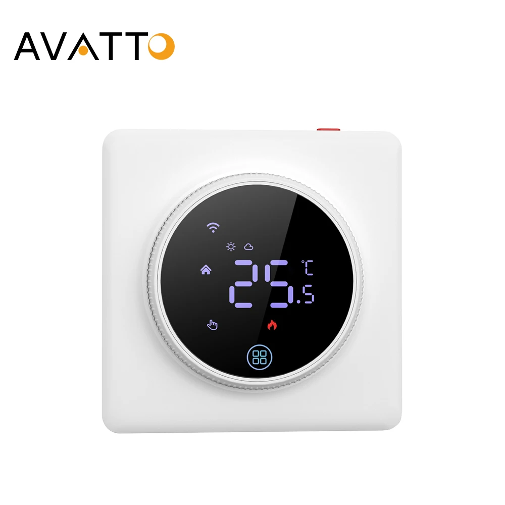 

AVATTO Tuya Wi-Fi электрический контроллер подогрева пола, водяной/газовый котел, ультратонкий термостат с умной ручкой для Google Home, Alexa, Alice