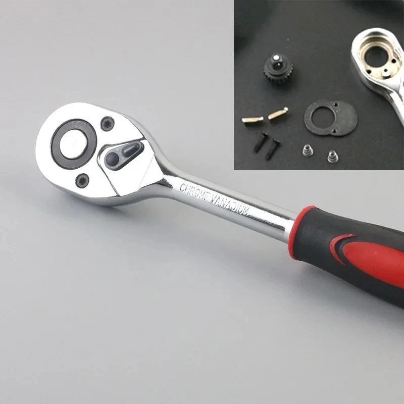 Imagem -03 - Conjunto de Chave de Soquete Doméstica 46 Peças Aço Cromo Vanádio Motocicleta Ferramenta de Reparo de Carro Catraca Torque Combinação Caixa de Ferramentas Mecânicas