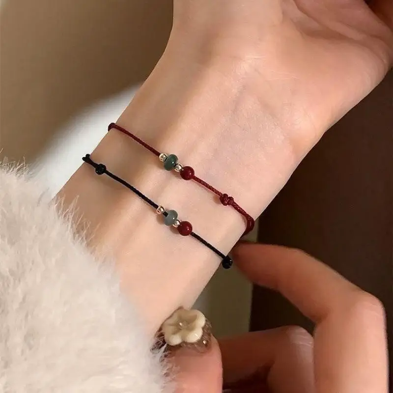 1/2Pcs Handmade Lucky String Braided Bracelets For Women Good Luck Wealth Wristband Couple Friendship Jewelry Gifts