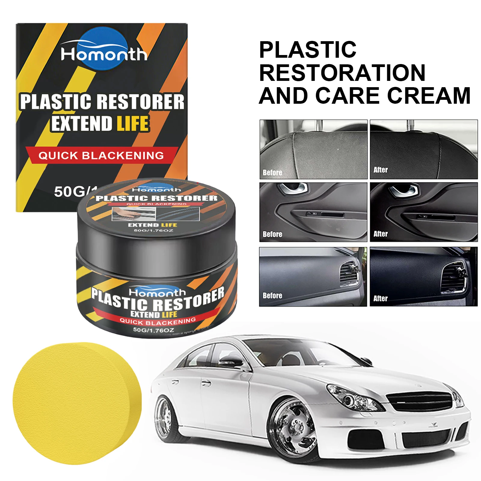 Trim Restorer Plastic - 50g Plastic Restorer for Cars Interior
