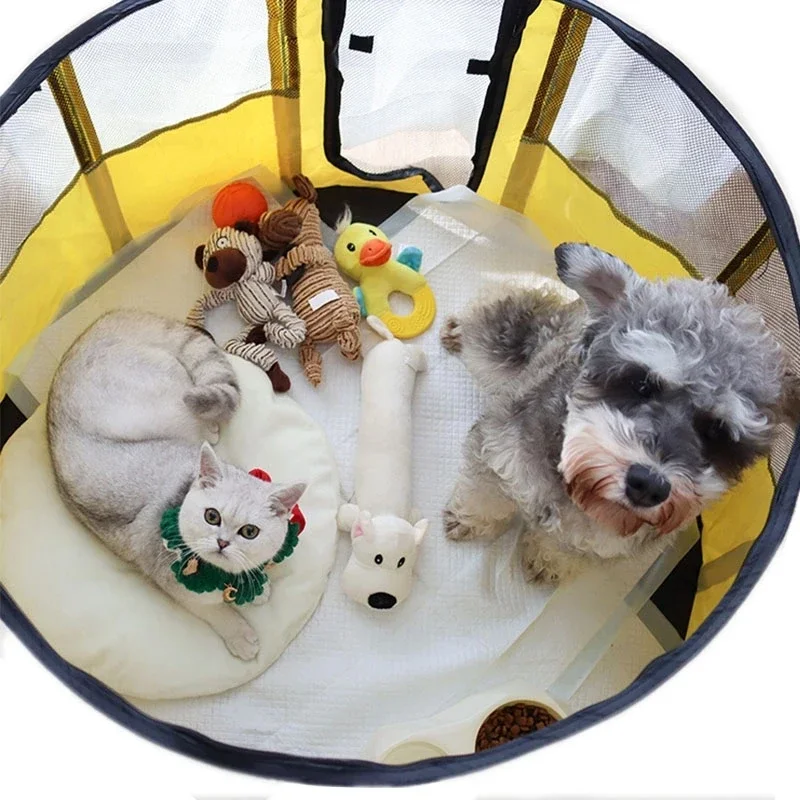 Pet Portable Cage Pets Tent Folding Dog Cats Tent Playpen Puppy Kennel Cat House Delivery Room Easy Operation Octagonal Fence