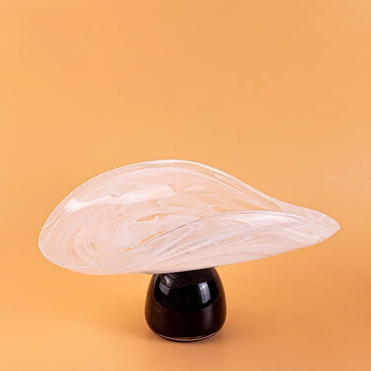 Glass Trays Handmade Pleated Wave-shaped Bowls Desktop Storage Containers Fruit Plate Jewelry Dish Trinket Dish Home Decoration