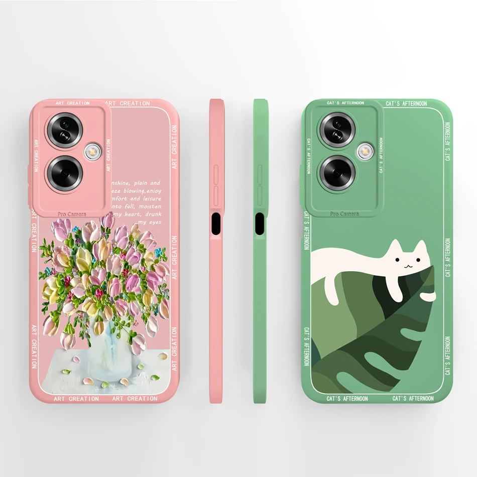 For Oppo A79 5G Case Simple Full Coverage Fundas For Oppo A2 Soft Liquid Silicone Phone Protector For Oppo A 79 A 2 Back Cover