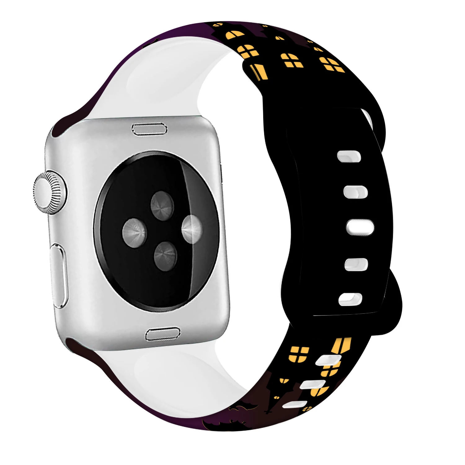 Silicone Strap For Apple Watch Band 44mm 40mm 45mm 49mm 41mm 38mm 42mm Halloween bracelet iwatch series 9 7 se 3 5 4 6 8 ultra 2