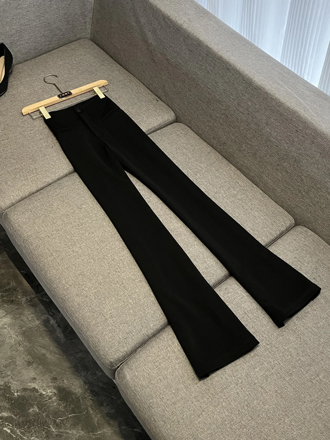 

Slimming High Waist Flared Pants Women's Bla Wide Leg Trousers Casual Cotton Blend Straight Tube Pants X30