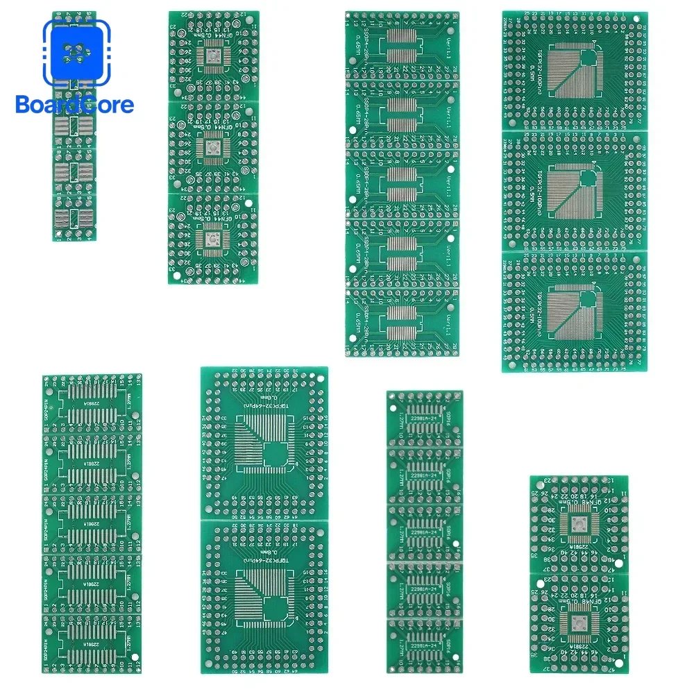 

30 шт. переходников SMD-DIP для печатных плат, поддерживающих FQFP/HTQFP/QFN48/SOP/SSOP/TSSOP, 8-28-контактные тестовые гнезда для программирования микросхем