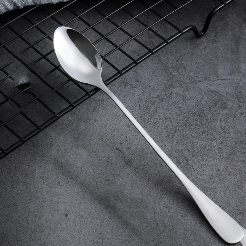 19cm Stainless Steel Ice Tip Scoop Kitchen Utensils Set Hotel Family Dining Scoop Multifunctional Ice Tip Scoop Mirror A1
