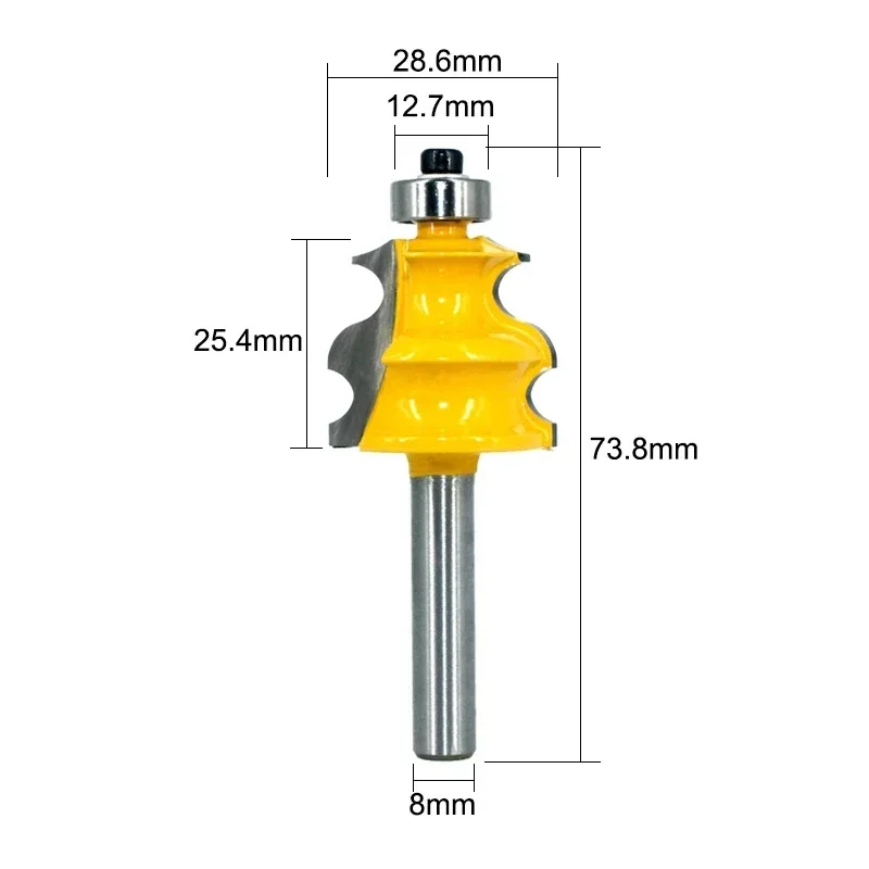 1pc 8mm Shank Line Router Bit Architectural Molding Woodworking Tenon Milling Cutter for Wood Machine Tools