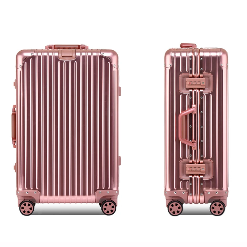 100% All Aluminum-magnesium Alloy Suitcase 20"28"32" Inch Aluminum Trolley Password Luggage Metal Large Size Luggage Travel Bag