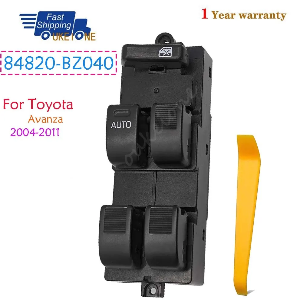 84820-BZ040 Para Toyota Daihatsu Avanza 2004-2011 Botão do Interruptor do Vidro Elétrico Dianteiro Esquerdo Peças do Regulador de Controle do Elevador do Vidro
