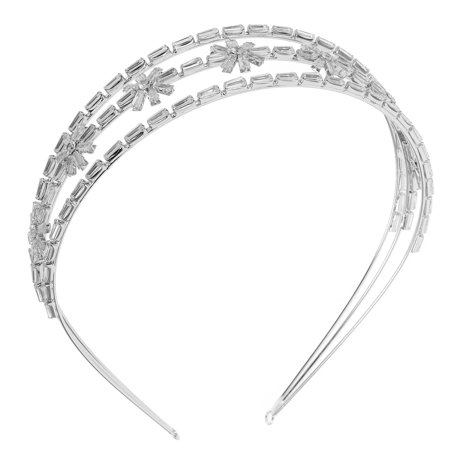 

Crystal Crown Headband 3 Layers Zircon Bridal Hair Decoration Lightweight Tiara Women Headdress Fashion Accessories