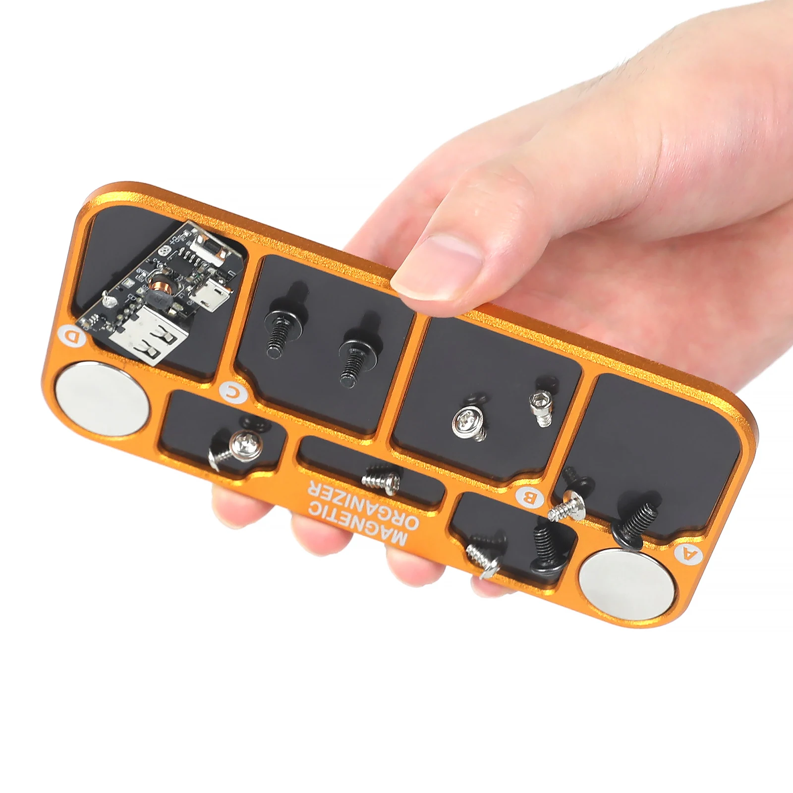NEWACALOX Magnetischer Schrauben-Organizer, 7-Zonen-Schraubenaufbewahrungsbrett, Kleinteile-Schraubenhalter für RC-Modelle/Elektronik/Handy-Reparaturen – Detail 11