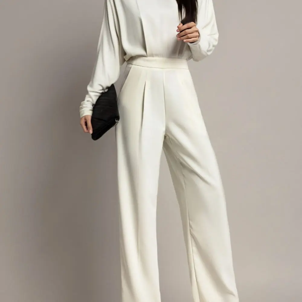 

Осенне-зимний комбинезон с воротником на пуговицах, женские цельные длинные брюки, модная и удобная посадка