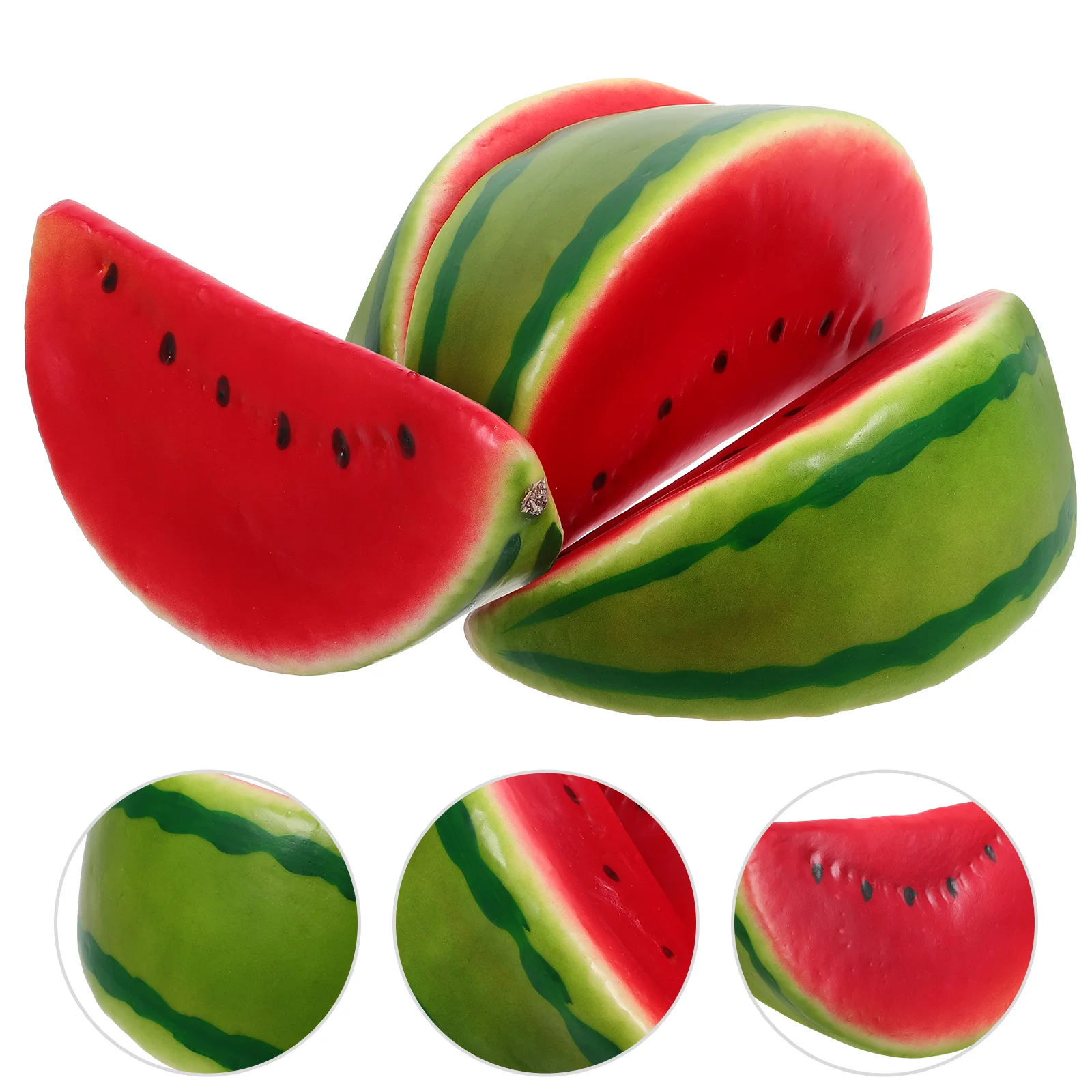 4pcs Simulated Watermelon Artificial Model Prop Showpiece Prop Fake Watermelon Slice Decoration Artificial Artificial