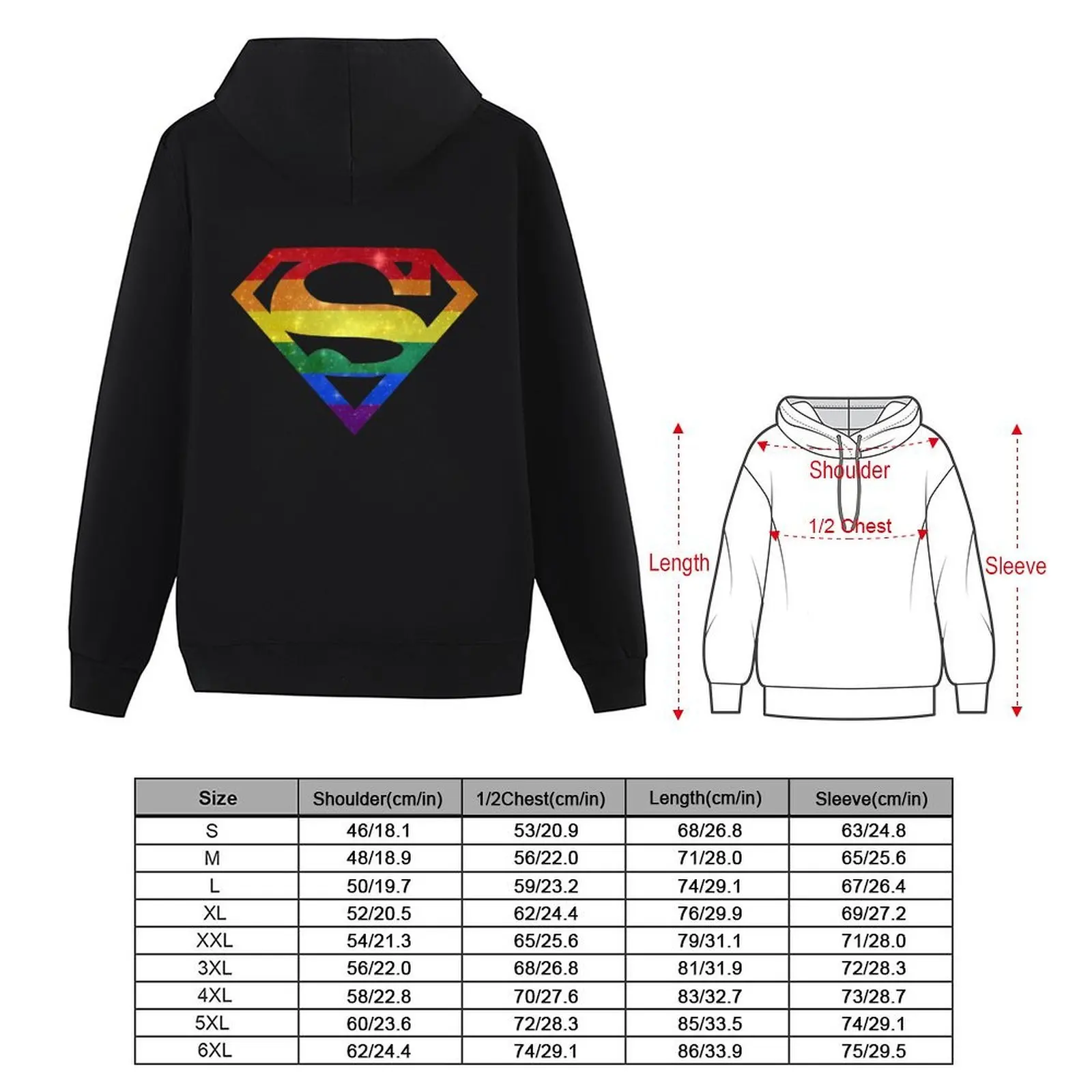 เสื้อฮู้ดดี้ Super Pride - ชุดเสื้อสเวตเชิ้ตผู้ชาย เสื้อผ้าผู้ชายสำหรับฤดูใบไม้ร่วง แจ็คเก็ตฤดูใบไม้ร่วง เสื้อฮู้ดดี้ฤดูใบไม้ร่วงสำหรับผู้ชาย