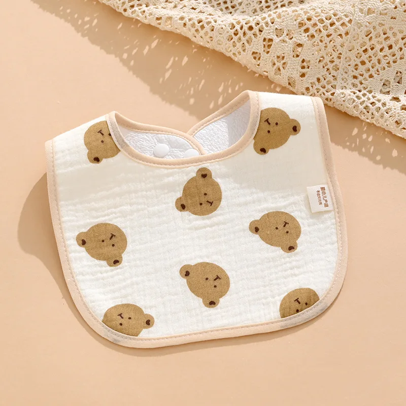 7 stücke Baumwolle Baby Lätzchen Wasserdichte Spucktücher Neugeborenen Speichel Handtuch Cartoon Print Babys Zubehör Baby Fütterung Lätzchen Artikel – Detail 3