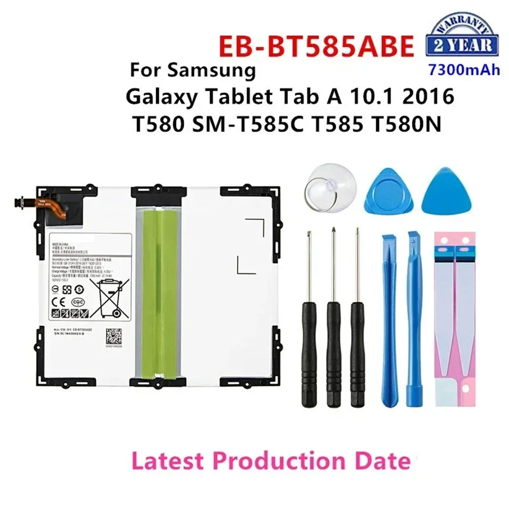 

New Tablet EB-BT585ABE 7300mAh Battery For Samsung Galaxy Tablet Tab A 10.1 2016 T580 SM-T585C T585 T580N +tools