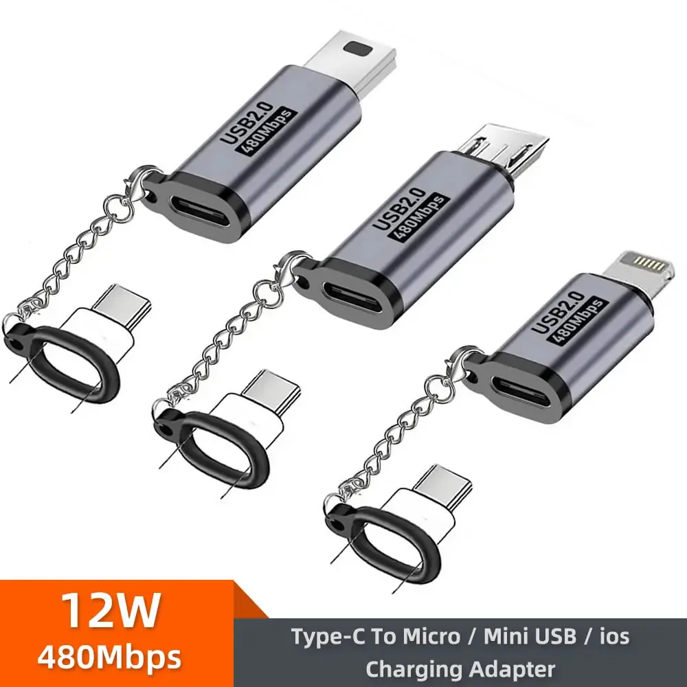 

USB C Type C Adapter USB-C To Micro To Mini USB Converters For iPhone 14 13 Xiaomi Samsung For Lightning Male Charger Adapter