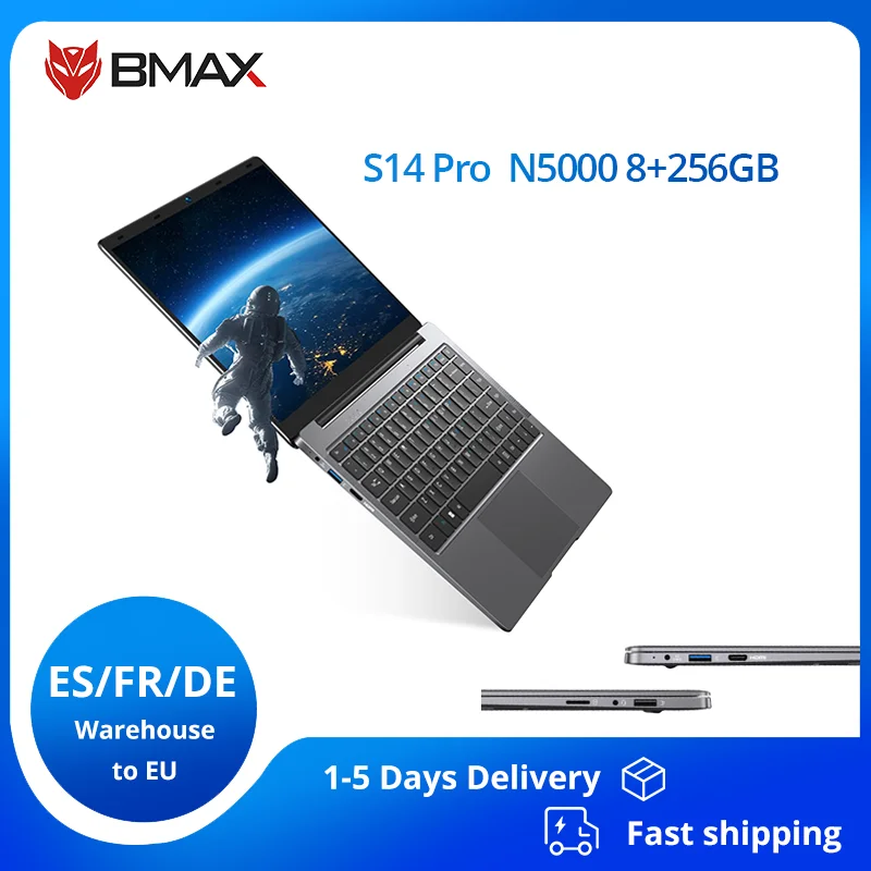 BMAX S14 Pro 14-calowy 1920 x 1080 IPS 180 ° Obrót Procesor N5000 8GB + 256GB SSD Bluetooth 5.0 Laptop Biuro Windows 11