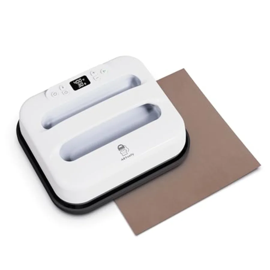 Heat Press Machine 12 x 10, Portable Digital Easy Press for T-Shirts, Sublimation and HTV Vinyl, White with Teflon Sheet