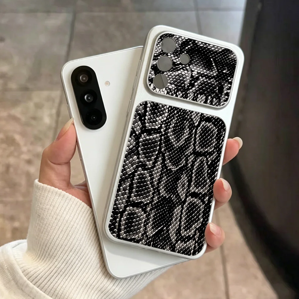 Large Window Snake Print Phone Case For Samsung A57 5G A56 A55 A54 A53 A37 A36 A35 A34 A27 5G A26 A25 A17 A16 A07 A06 Case Cover