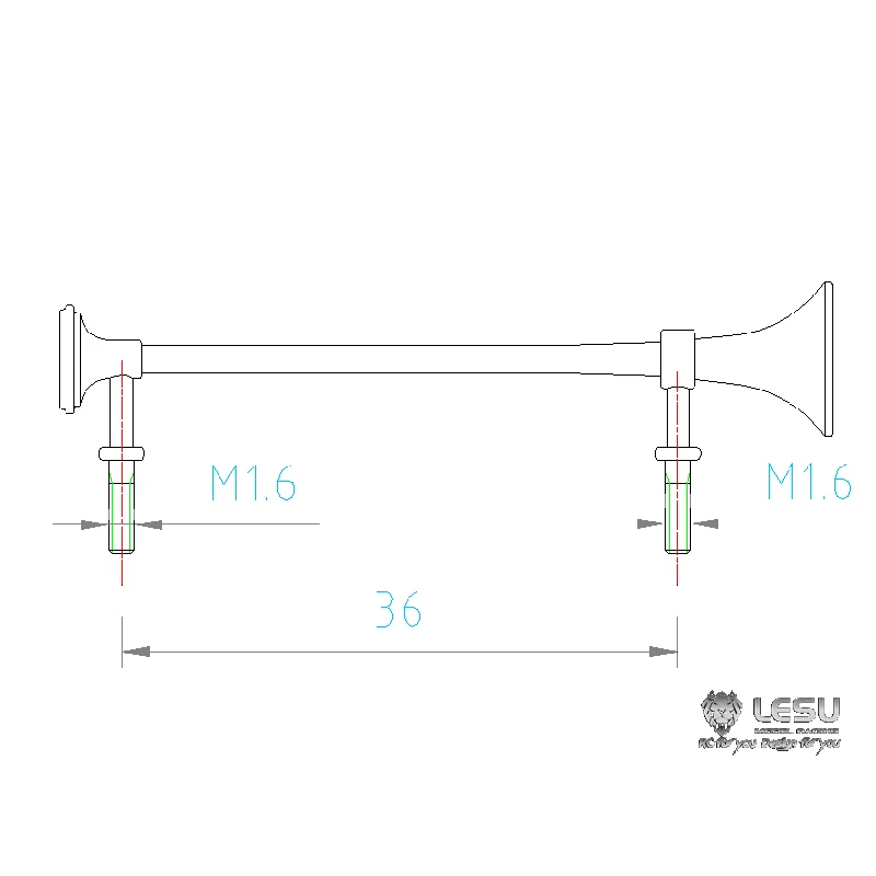 재고 있음 레수 부품 금속 호루라기 경적 1/14 RC 타미야 원격 제어 장난감 투칸 트랙터 트럭 모델 Th04805-SMT9
