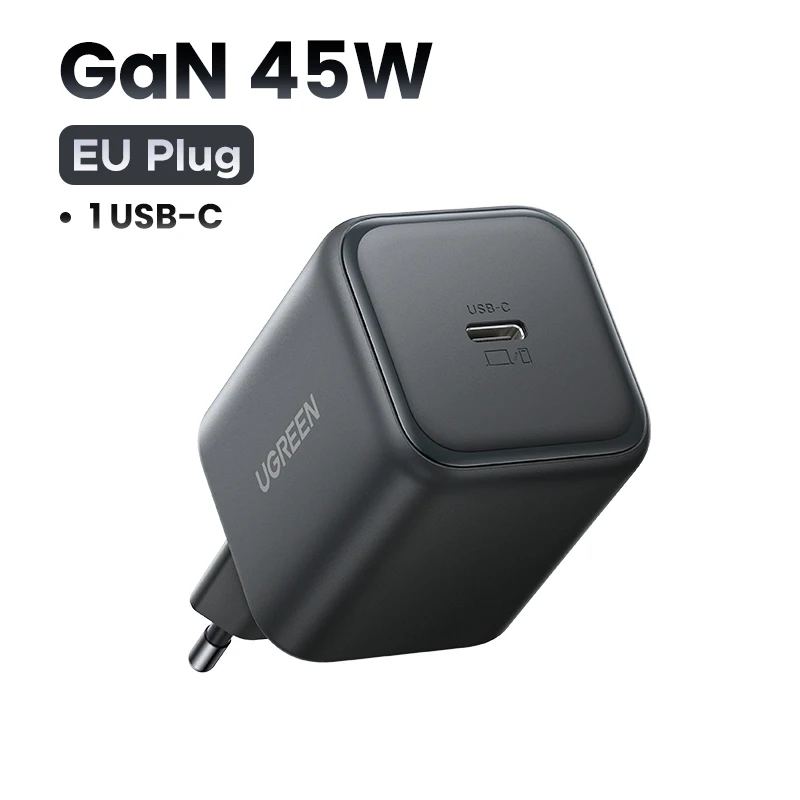 UGREEN 45 Вт, зарядное устройство GaN с поддержкой PD3.0, PPS и QC3.0, быстрая зарядка для Samsung S26, S25 Ultra, iPhone 18, 17, 16 Pro Max, iPad и других планшетов. — фото товара