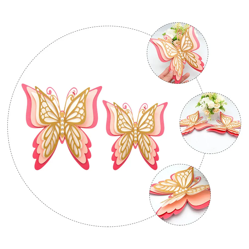 

4pcs 3D Butterflies Decors Paper Butterfly Decor Stickers Removable Decorations For Bedroom Diy Decoration Adhesive Butterflies